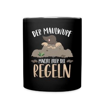 Ici, c’est la taupe qui fait la loi - Mug uni - noir - Devant