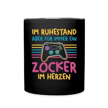 Ruhestand Rentner Gaming Zocken Zocker Gamer - Tasse einfarbig - Schwarz - Vorne