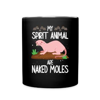 Mon animal spirituel est le rat-taupe nu - Mug uni - noir - Devant