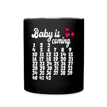 Baby is coming Entwicklung - Tasse einfarbig - Schwarz - Vorne