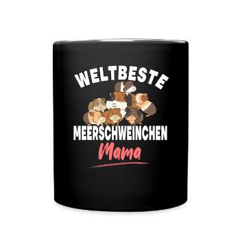 Weltbeste Meerschweinchen Mama für Frauen - Tasse einfarbig - Schwarz - Vorne
