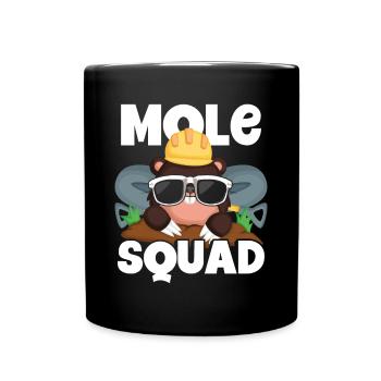Troupe taupe avec lunettes de soleil - Mug uni - noir - Devant