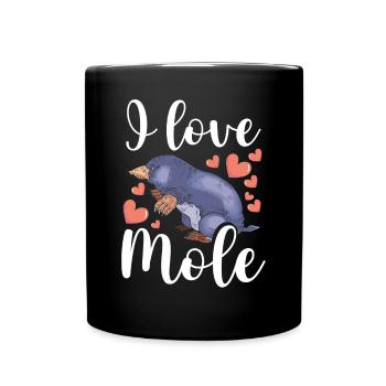 I love mole - Full Colour Mug - black - Front
