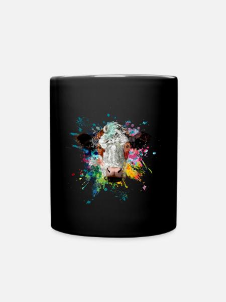 Vache Vaches Tête de vache Agriculture - Mug uni - noir