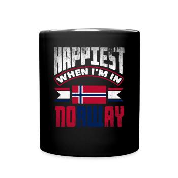 Norvège Norvège Norvège la plus heureuse quand je suis en Norvège - Mug uni - noir - Devant