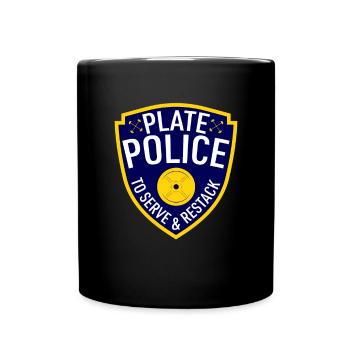 Plate Police Powerlifting - Full Colour Mug - black - Front