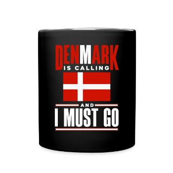 Denmark Danish Denmark Flag Denmark Is Calling - Full Colour Mug - black - Front