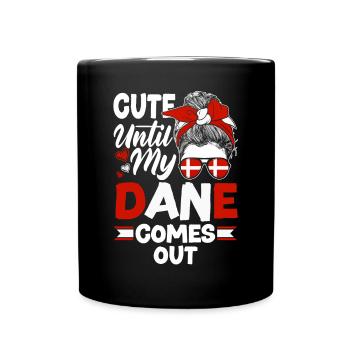 Danemark drapeau danois mignon jusqu’à ce que mon danois sorte - Mug uni - noir - Devant