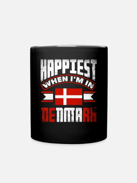 Dänemark Dänemark Dänemark Flagge am glücklichsten, wenn ich in bin - Tasse einfarbig - Schwarz