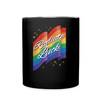 Radiate positivity Rainbow Dwarf Clouds - Full Colour Mug - black - Front