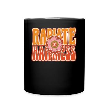 Radiate Happiness Rainbow Hippies Love Gift - Full Colour Mug - black - Front