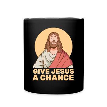 Geben Sie Jesus Eine Zufällige Glaube Bibel Zitat - Tasse einfarbig - Schwarz - Vorne