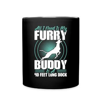 My furry buddy and a 40 ft. dock - Full Colour Mug - black - Front
