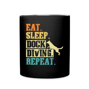 Eat. Sleep. Dock diving. Try again. - Full Colour Mug - black - Front