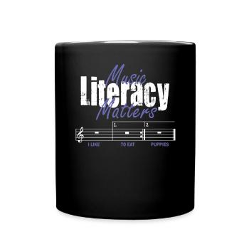 Music Literacy Matters - Tasse einfarbig - Schwarz - Vorne