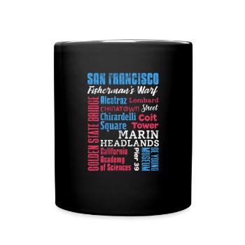 San Francisco Golden Gate California Gift - Full Colour Mug - black - Front