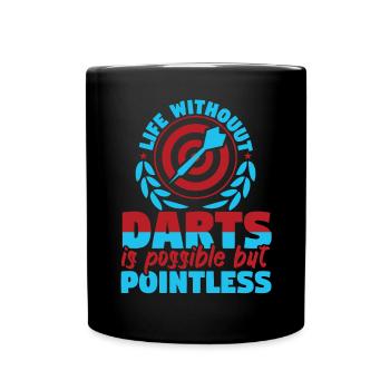 Life Without Darts Is Possible But Pointless - Full Colour Mug - black - Front