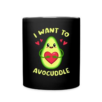 I want to avocuddle / Motif for avocado fans - Full Colour Mug - black - Front