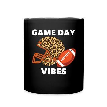 Vibrations du jour du match des joueurs de football américain - Mug uni - noir - Devant