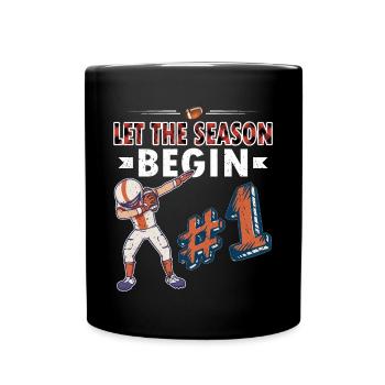 Un joueur de football américain a laissé la saison commencer - Mug uni - noir - Devant