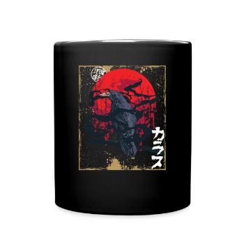 Gothique Crâne-Rouge Lune-Corneille Noire - Mug uni - noir - Devant