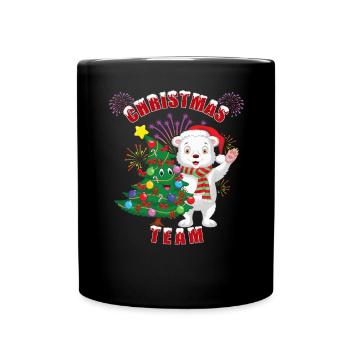 Ours polaire de Noël avec arbre de Noël - Mug uni - noir - Devant