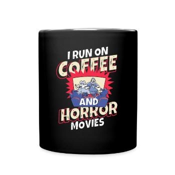 Je cours sur le café et le vrai crime - Mug uni - noir - Devant