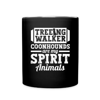 Treeing Walker Coonhound - Tasse einfarbig - Schwarz - Vorne