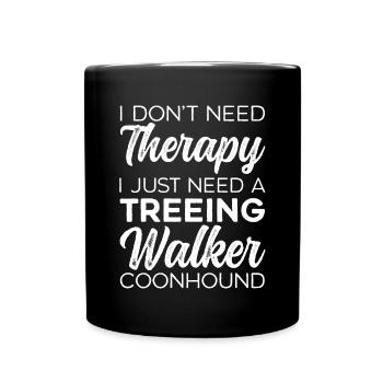 Treeing Walker Coonhound - Tasse einfarbig - Schwarz - Vorne