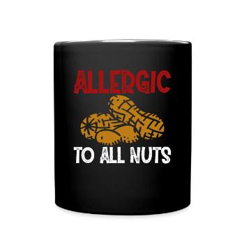 Allergique à toutes les noix Chemise allergique aux noix - Mug uni - noir - Devant