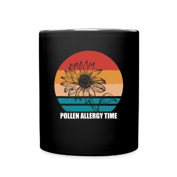 Allergie au pollen Time Shirt Rhume des foins - Mug uni - noir - Devant