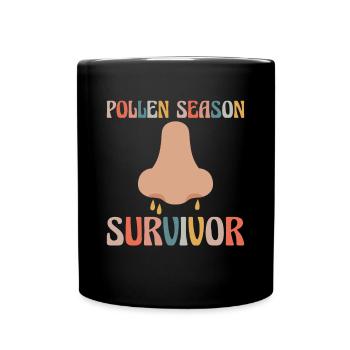 Cadeau de chemise de survivant de saison du pollen - Mug uni - noir - Devant
