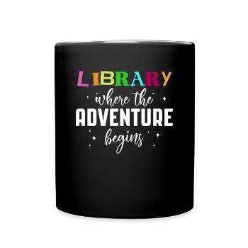 Bibliothèque où l’aventure commence - Mug uni - noir - Devant