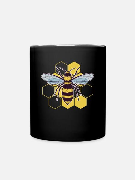 Honigwabe Beekeeper Imker Shirt Geschenk - Tasse einfarbig - Schwarz