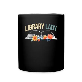 Library Lady Shirt Geschenk - Tasse einfarbig - Schwarz - Vorne