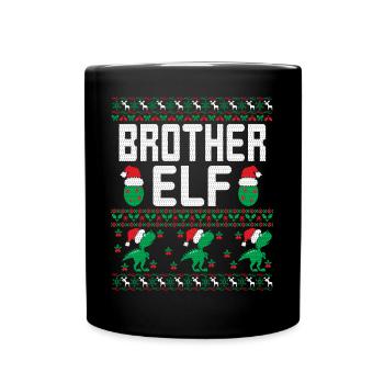 Brother Elf Weihnachts-Outfit - Tasse einfarbig - Schwarz - Vorne
