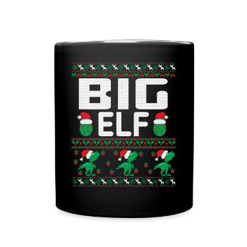 Big Elf Christmas Outfit - Tasse einfarbig - Schwarz - Vorne