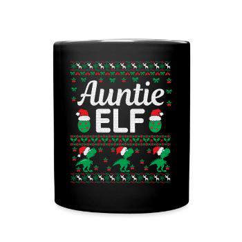 Auntie Elf Outfit - Tasse einfarbig - Schwarz - Vorne