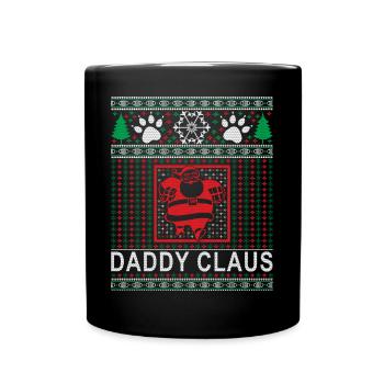 Daddy Claus Weihnachts-Outfit - Tasse einfarbig - Schwarz - Vorne