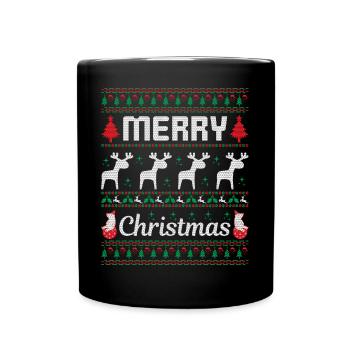 Merry Christmas - Tasse einfarbig - Schwarz - Vorne
