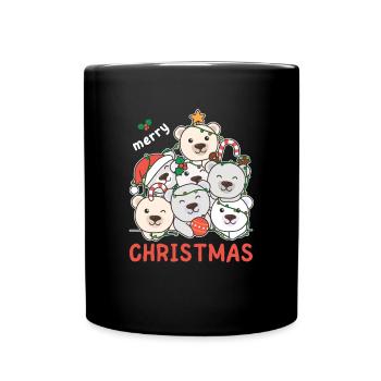 Arbre de Noël de l’ours polaire Joyeux Noël - Mug uni - noir - Devant