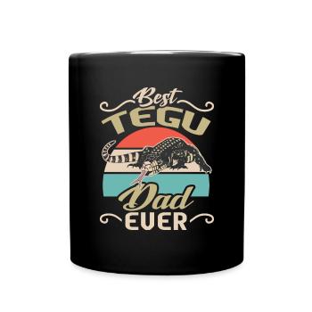 Tegu Eidechse Reptil Herpetologe - Tasse einfarbig - Schwarz - Vorne