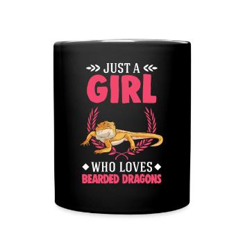 Bearded Dragon Girl Bearded Dragon - Full Colour Mug - black - Front