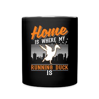 Home is where my running ducks are - Full Colour Mug - black - Front
