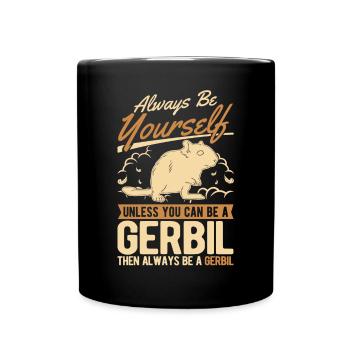 Gerbil Gift Racing Rat Gerbil - Full Colour Mug - black - Front