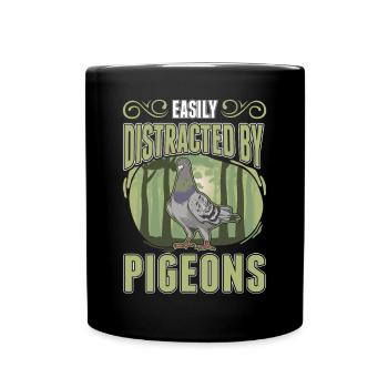 Facilement distrait par Pigeons Pigeon Pigeon Fancier - Mug uni - noir - Devant
