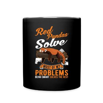 Red Panda Gift Cat Bear - Full Colour Mug - black - Front