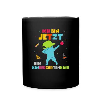 Ich bin jetzt ein Kindergartenkind Dabbing Junge - Tasse einfarbig - Schwarz - Vorne