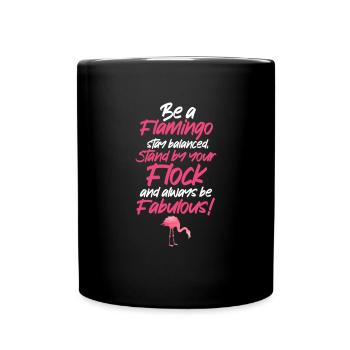 Flamingo Pink Bird Zoo Summer Holiday Gift - Full Colour Mug - black - Front