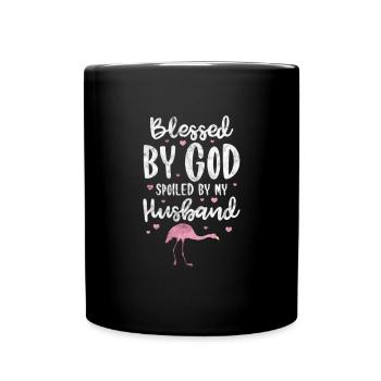 Flamingo God Husband - Full Colour Mug - black - Front